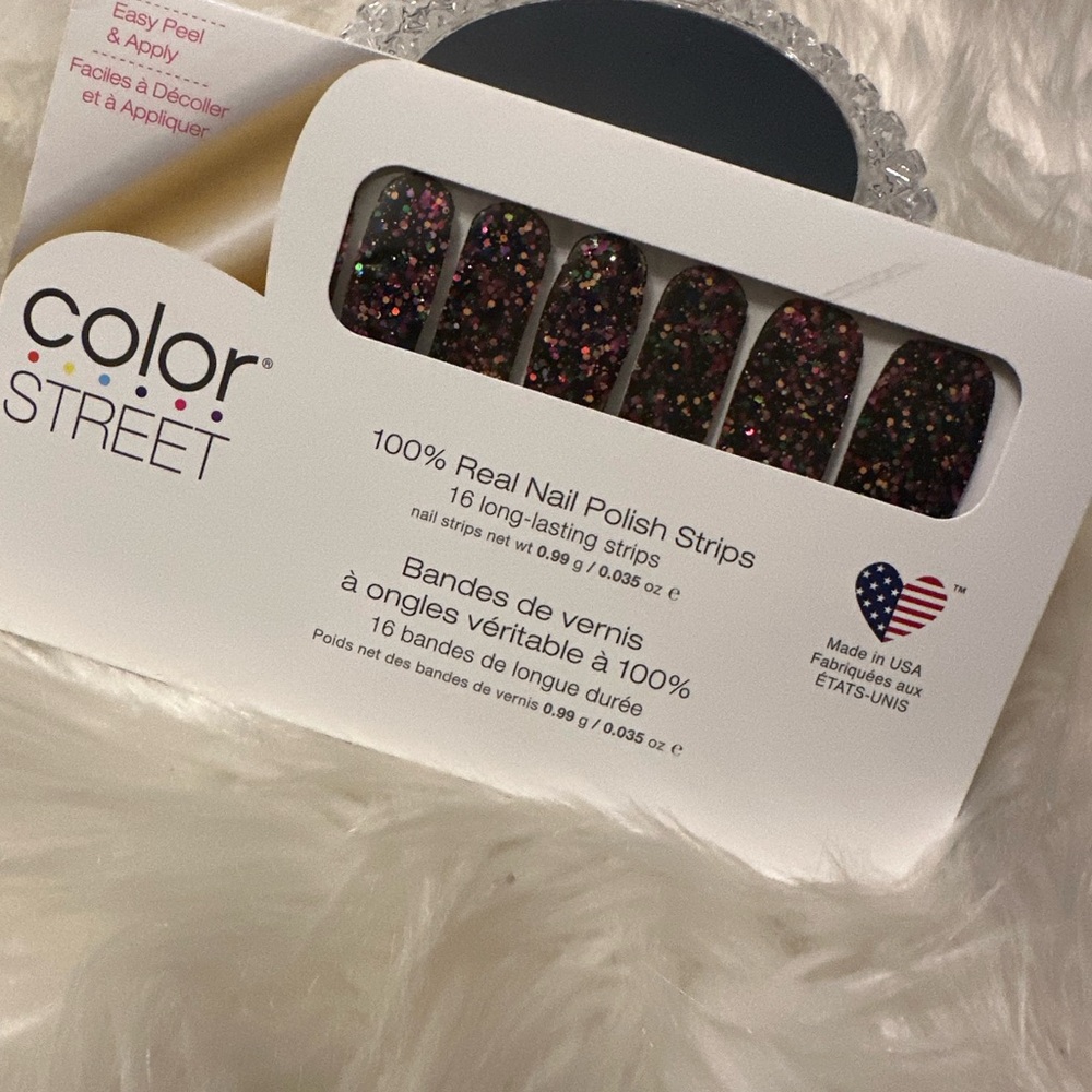 Color Street Fiesta & Siesta- Black with Multicolor Glitter Press-On Nails - Picture 3 of 17